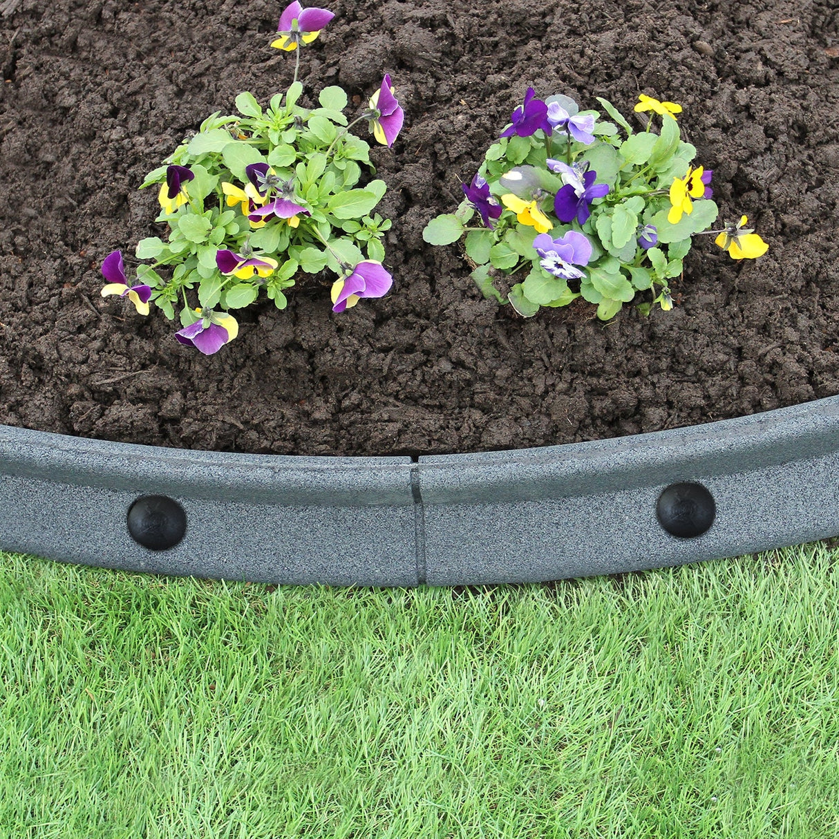 Pacote de bordas de gramado cinza flexível para jardim de 4 x 1,2 m