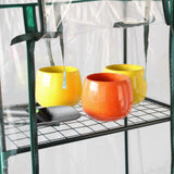 Estufa 4 camadas com tampa de PVC pequenas prateleiras de plá stico para cultivo de casa e jardim externo