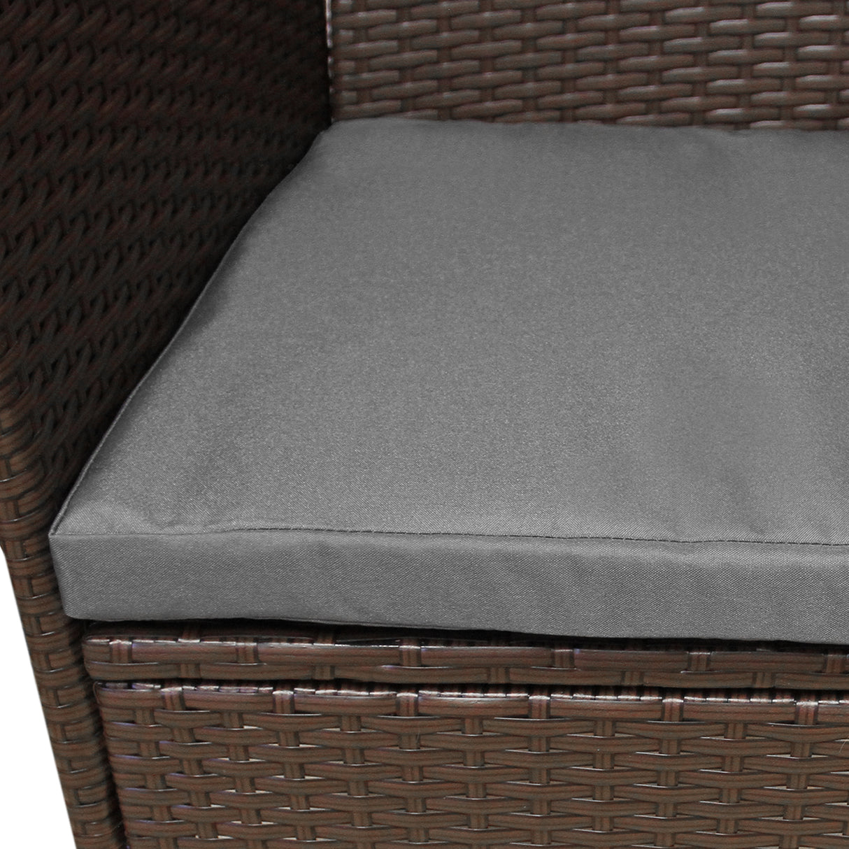 Conjunto bistró de rattan, 3 peças, cadeira de jardim ao ar livre, mesa, pá tio, sala de jantar, varanda, marrom