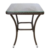 Conjunto bistró de rattan, 3 peças, cadeira de jardim ao ar livre, mesa, pá tio, sala de jantar, varanda, marrom