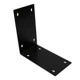 Suporte de metal preto em forma de L, com furos para fixação, ideal para montagem de caixas de correio ou prateleiras