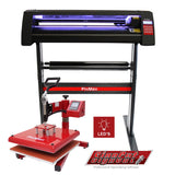 Cortador de vinil LED com prensa térmica giratória de 38 cm e software