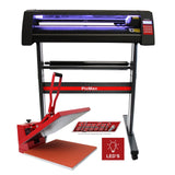 Cortador de vinil LED com prensa térmica giratória de 38 cm e software