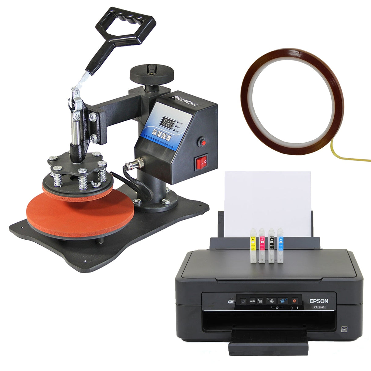 Prensa térmica de sublimação de placas e impressora Epson