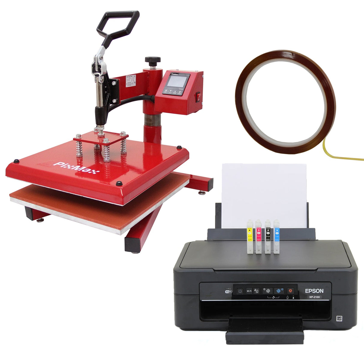 Prensa térmica oscilante de 38 cm com impressora Epson