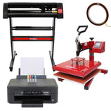 Prensa térmica oscilante de 38 cm, cortador de vinil de 720 mm + impressora Epson