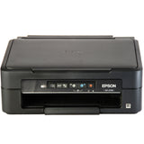 Impressora Epson XP-2100 em preto, com painel de controle frontal e botões coloridos, ideal para impressão de alta qualidade