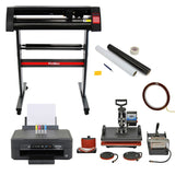 Prensa térmica 5 em 1, cortador de vinil de 720 mm, impressora Epson e kit de remoção de ervas daninhas