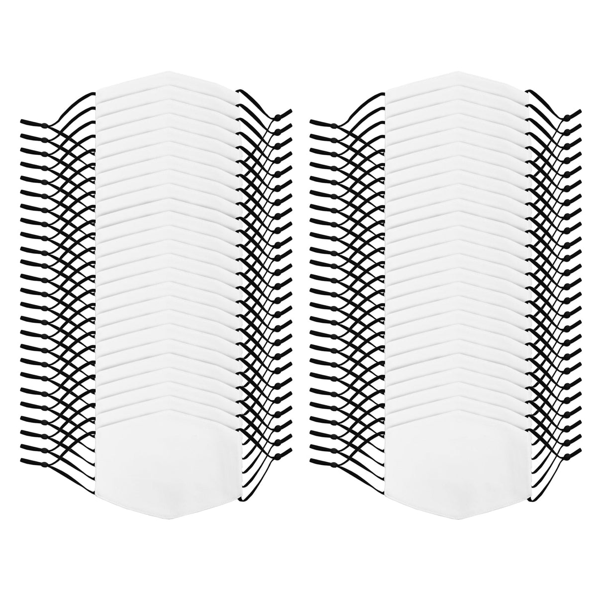 Pacote de Má scaras Brancas para Sublimação Grandes Adultos/Pack de 50