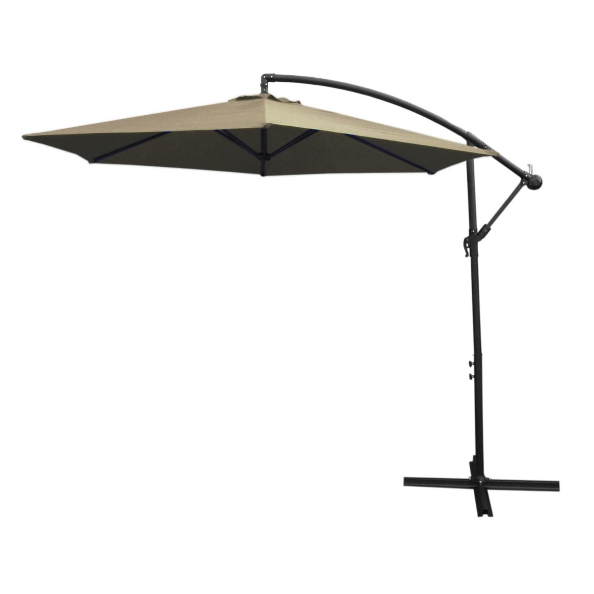 Guarda-sol cantilever de 3 m com base em leque com função de inclinação e cobertura livre | Bege