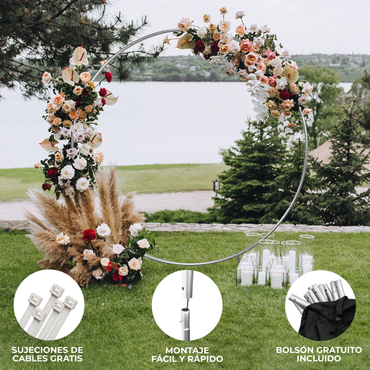 Arco de casamento 200cm ? Prata