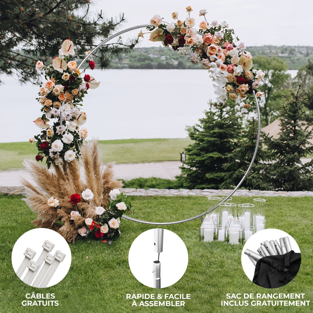 Arco de casamento 200cm ? Prata