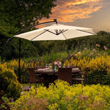 Guarda-chuva Cantilever 3m com Luzes LED - Creme