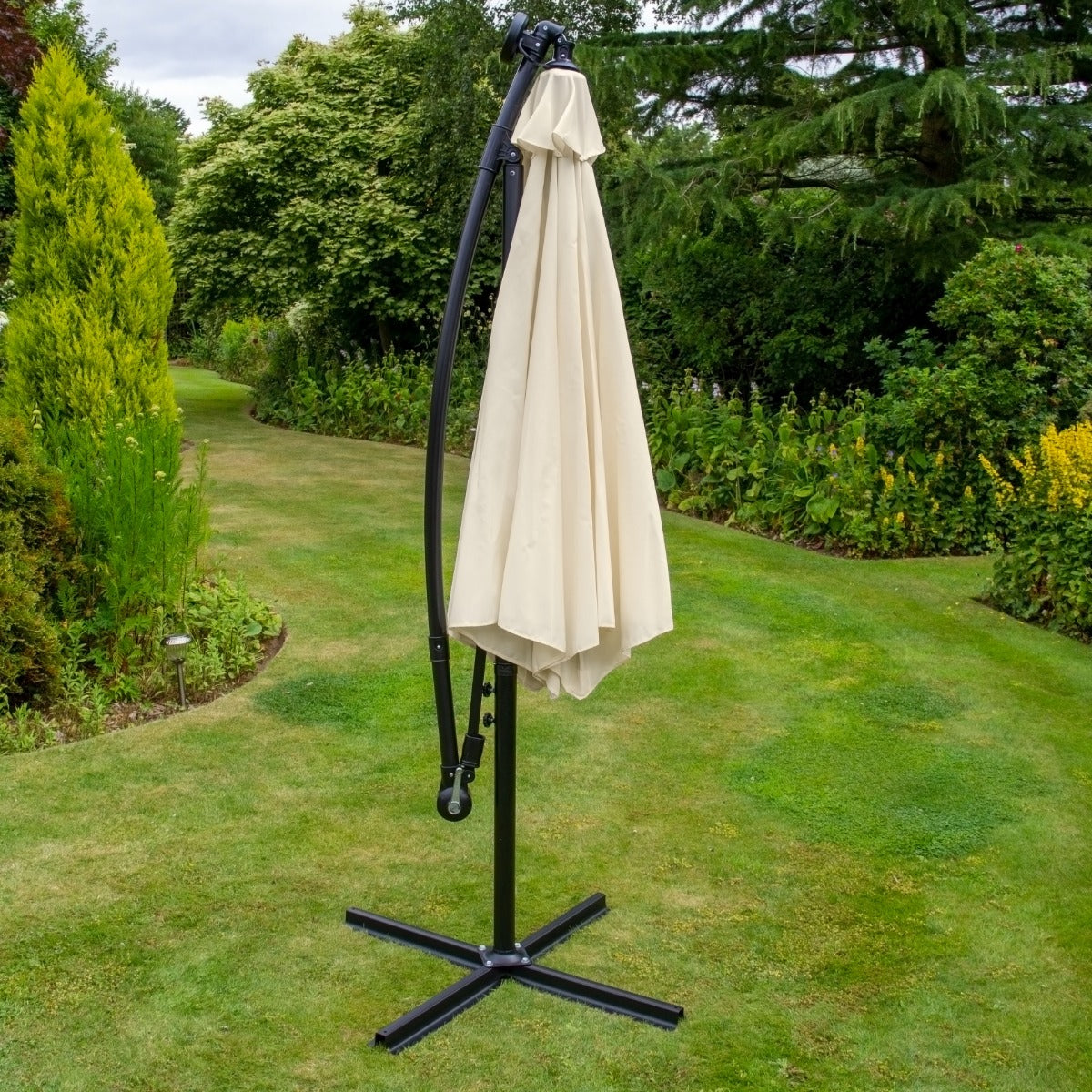 Guarda-chuva Cantilever 3m com Luzes LED - Creme