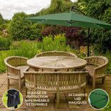 Guarda-chuva Cantilever 3m com Luzes LED - Verde