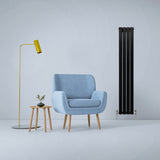 Radiadores de tela plana de design 1600x280mm ? preto fosco