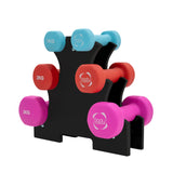 Conjunto de Halteres de Neopreno de 12 kg com Suporte
