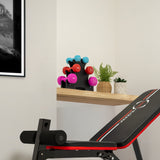 Conjunto de Halteres de Neopreno de 12 kg com Suporte
