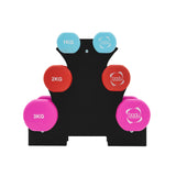 Conjunto de Halteres de Neopreno de 12 kg com Suporte