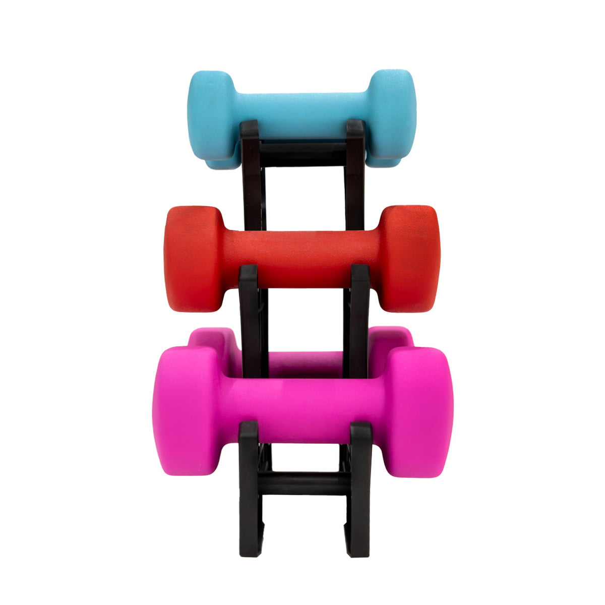Conjunto de Halteres de Neopreno de 12 kg com Suporte