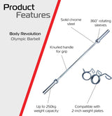 Barra Olímpica Body Revolution 122 cm