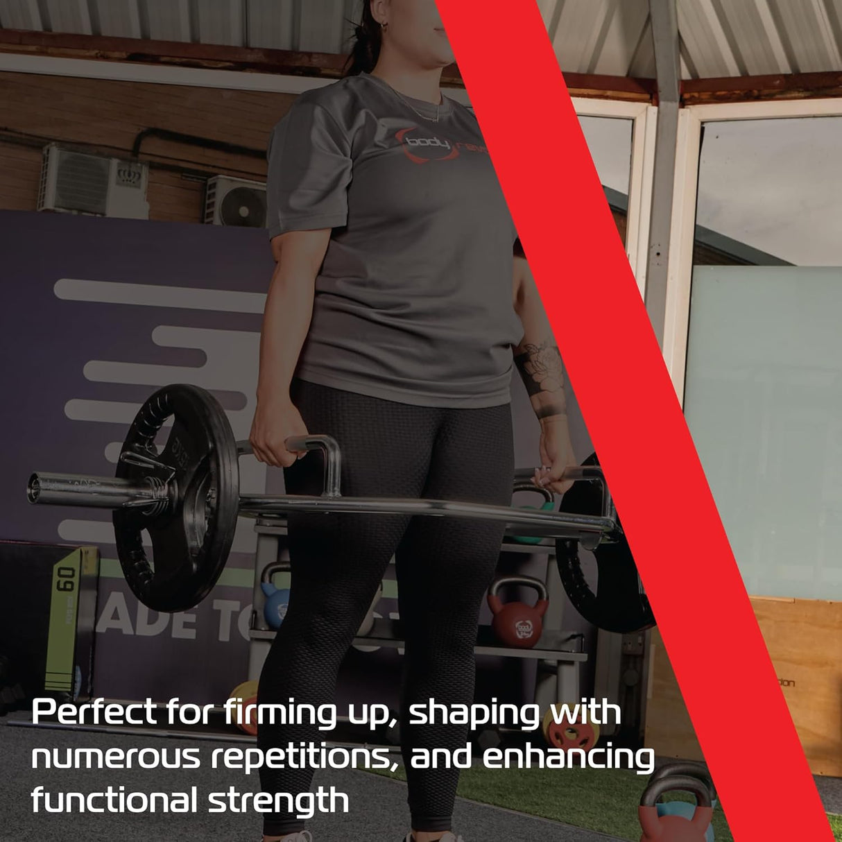 Conjunto de discos olímpicos de 7,5 kg em borracha preta, com abertura triangular, ideal para treino de força e resistência
