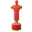 Boneco de boxe independente extra grande em vermelho, com corpo musculoso e base robusta, ideal para treinos de impacto e resistência