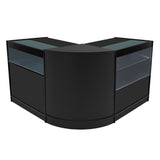 Conjunto de Balcões Comerciais com Luz LED "ADONIS" CM60 + B900 + C900 – cor Preto