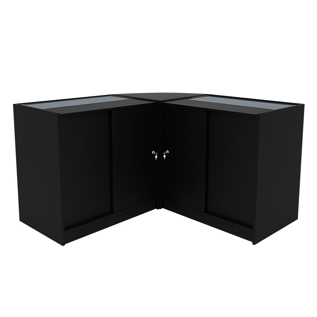 Conjunto de Balcões Comerciais com Luz LED "ADONIS" CM60 + B900 + C900 – cor Preto