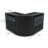 Conjunto de Balcões Comerciais com Luz LED "ADONIS" CM60 + B900 + C900 – cor Preto