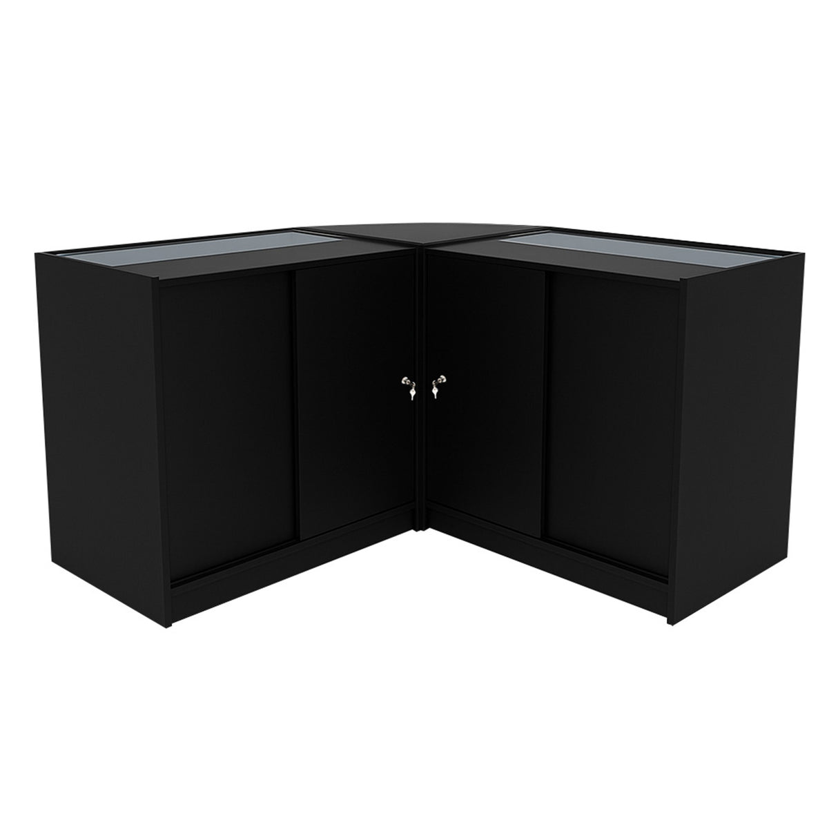 Conjunto de Balcões Comerciais com Luz LED  "TRITON" CM60 + K900 + B900 – cor Preto