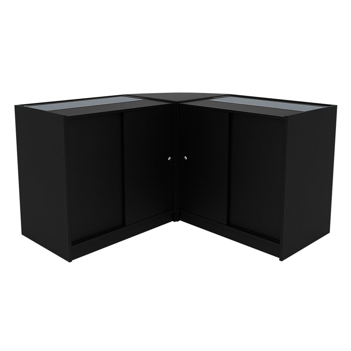 Conjunto de Balcões Comerciais com Luz LED  "DEMETER" LM60 + K900 + B900 – cor Preto