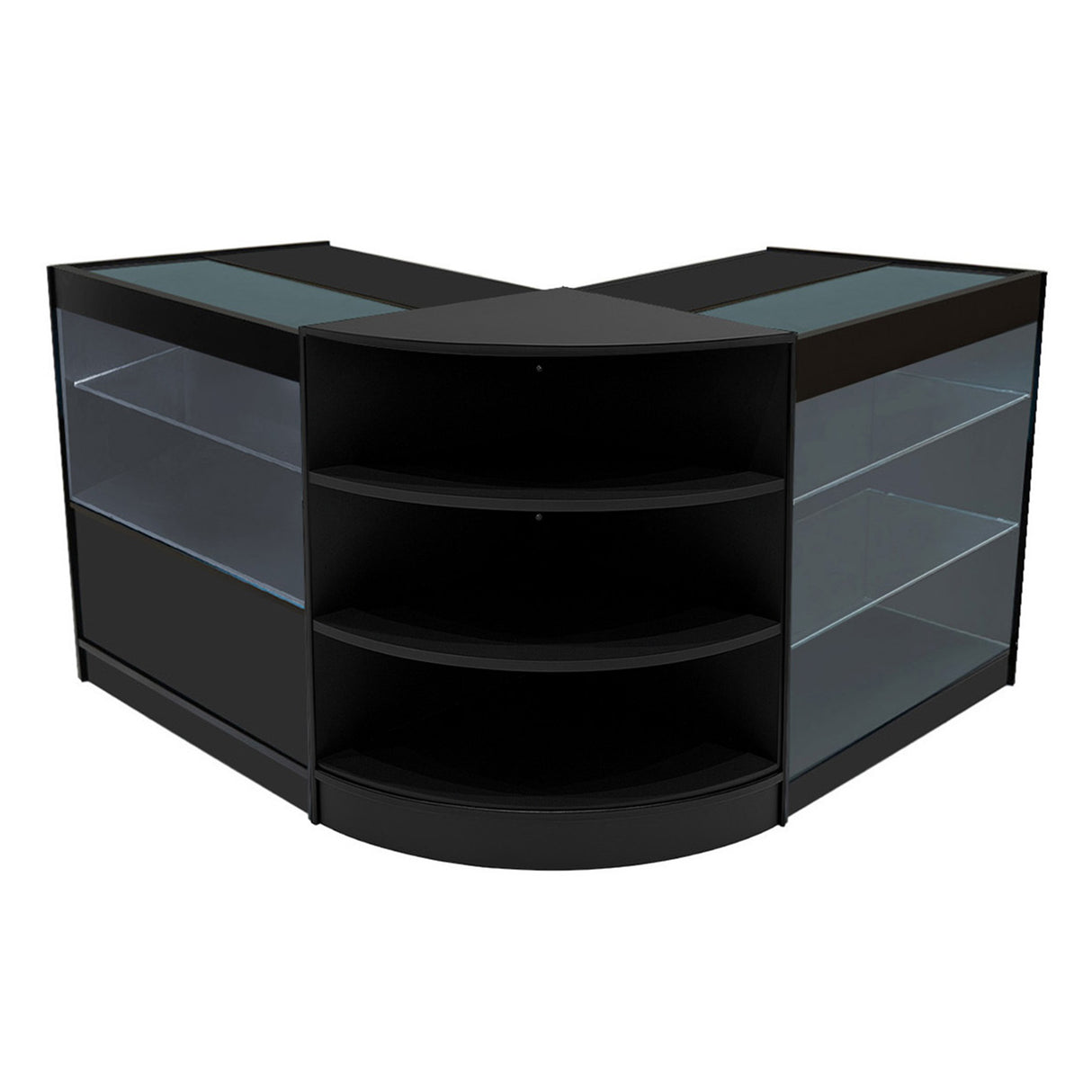 Conjunto de Balcões Comerciais com Luz LED  "CALLIOPE" LM60 + K900 + C900 – cor Preto