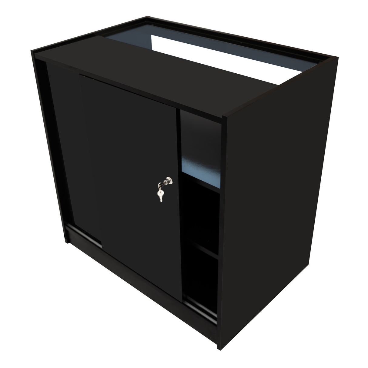 Conjunto de Balcões Comerciais com Luz LED "LUNA" CM60 + 2xB900 + TB60 – cor Preto