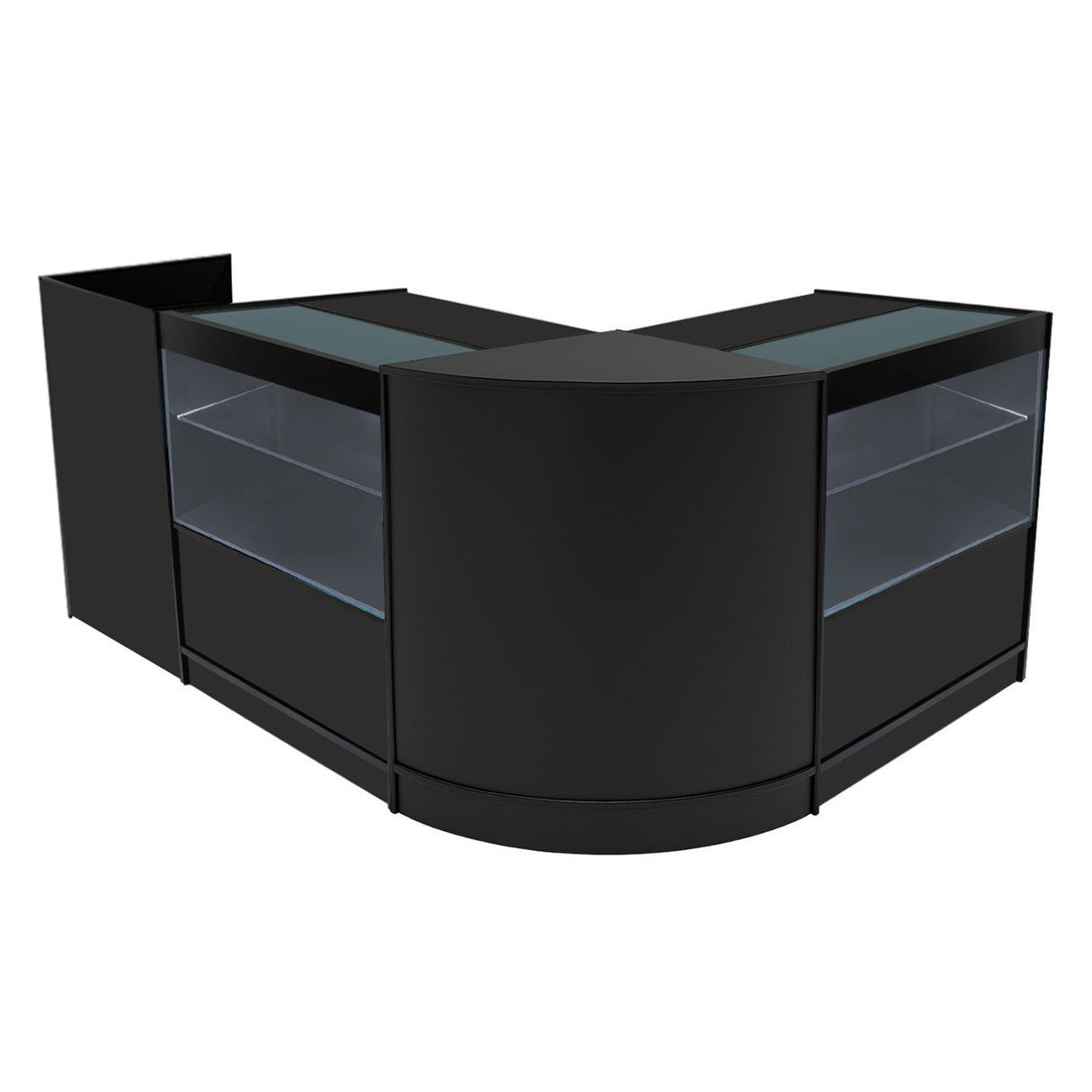 Conjunto de Balcões Comerciais com Luz LED "PHOENIX" CM60 + 2xC900 + TB60 – cor Preto