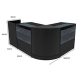 Conjunto de Balcões Comerciais com Luz LED "PHOENIX" CM60 + 2xC900 + TB60 – cor Preto