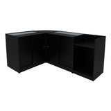 Conjunto de Balcões Comerciais com Luz LED "ARIES" CM60 + 2xK900 + TB60 – cor Preto