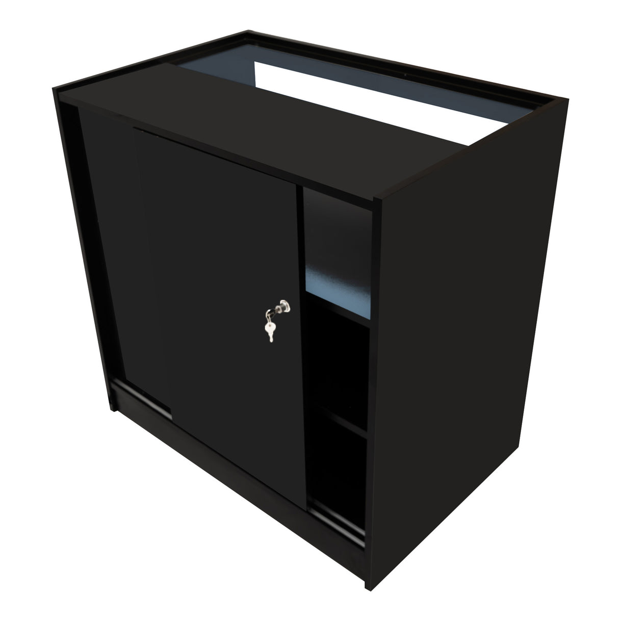 Conjunto de Balcões Comerciais com Luz LED "GRAVITY" CM60 + B900 + C900 + TB60 – cor Preto