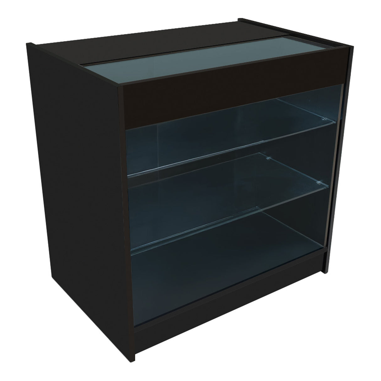 Conjunto de Balcões Comerciais com Luz LED "POLARIS" CM60 + B900 + K900 + TB60 – cor Preto (Copy)