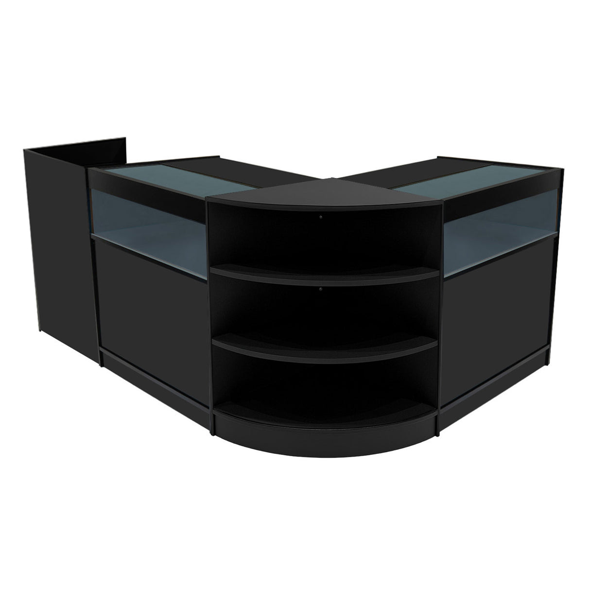 Conjunto de Balcões Comerciais com Luz LED "SAGITTARIUS " LM60 + 2xB900 + TB60 – cor Preto