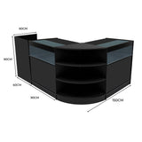 Conjunto de Balcões Comerciais com Luz LED "SAGITTARIUS " LM60 + 2xB900 + TB60 – cor Preto