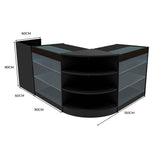 Conjunto de Balcões Comerciais com Luz LED "ASTRO" LM60 + 2xK900 + TB60 – cor Preto