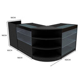 Conjunto de Balcões Comerciais com Luz LED "THEIA" LM60 + K900 + C900 + TB60 – cor Preto