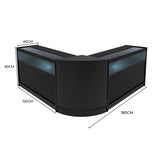 Conjunto de Balcões Comerciais com Luz LED "IRIS" CM60+ 2x B1200 – cor Preto