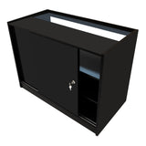 Conjunto de Balcões Comerciais com Luz LED "ADONIS" CM60 + B1200 + C1200 – cor Preto