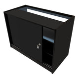 Conjunto de Balcões Comerciais com Luz LED  "TRITON" CM60 + K1200 + B1200 – cor Preto
