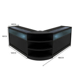 Conjunto de Balcões Comerciais com Luz LED "THESEUS" LM60+ 2x B1200 – cor Preto