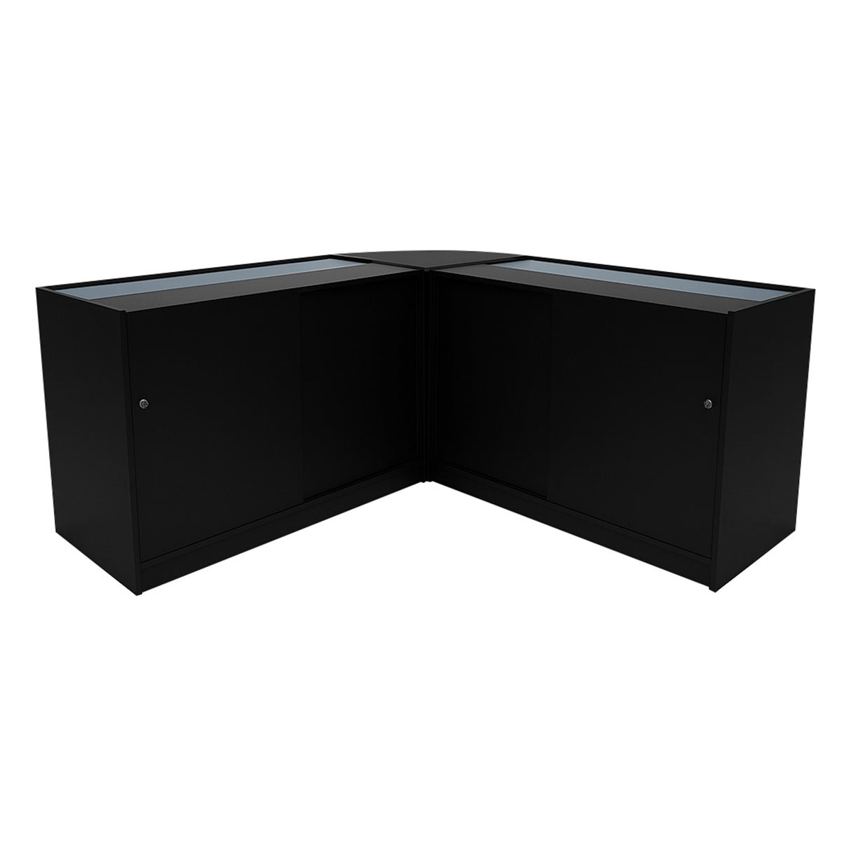 Conjunto de Balcões Comerciais com Luz LED "HARMONIA" LM60 + B1200 + C1200 – cor Preto