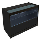 Conjunto de Balcões Comerciais com Luz LED "HARMONIA" LM60 + B1200 + C1200 – cor Preto