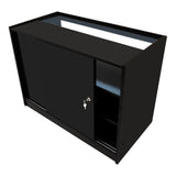 Conjunto de Balcões Comerciais com Luz LED  "DEMETER" LM60 + K1200 + B1200 – cor Preto